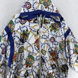Vintage 90s Lady Lavon Hooded Windbreaker Jacket Womens 2XL Nautical Rope Crest‎